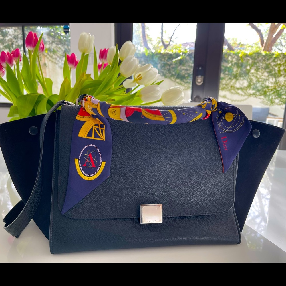 Celine Trapeze. Black on black leather and suede